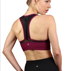 White 90 Degrees Reflex Zipper Back Sports Bra XS